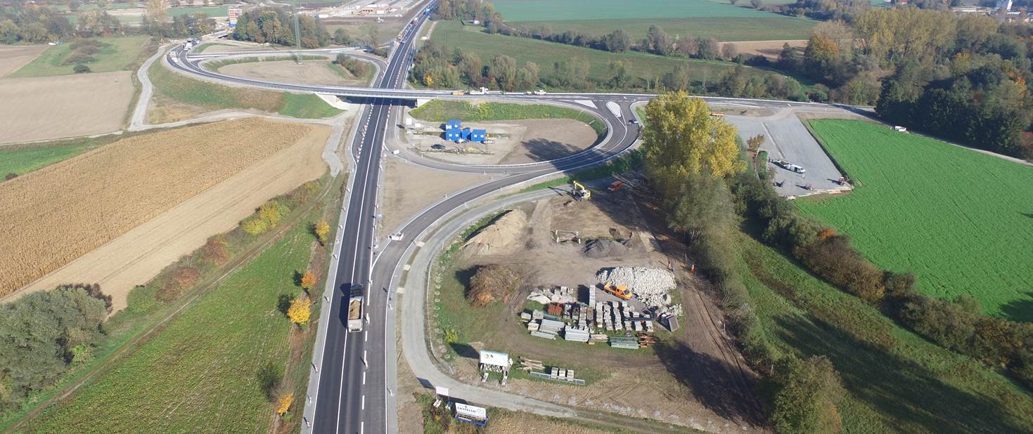 Luftbild Straßenbaumaßnahme - © Staatliches Bauamt Landshut