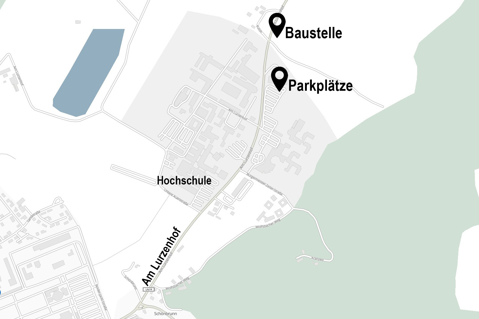 Übersichtskarte zu den Tagen der offenen Baustelle. Übersichtskarte zu den Tagen der offenen Baustelle.
