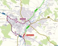 Die Umleitungsstrecke während der Baustelle auf der Staatsstraße 2083.