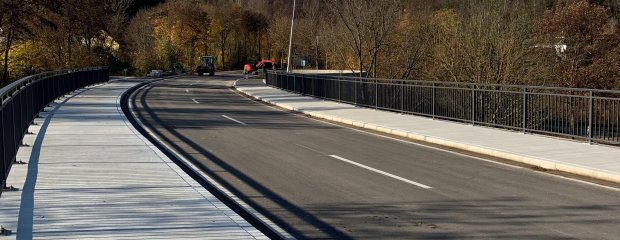 Die Brücke kurz vor der offiziellen Verkehrsfreigabe an diesem Montag.